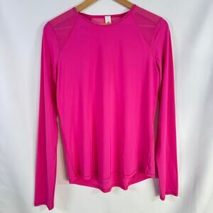 Lululemon Modal Pleated Back Long Sleeve Relaxed Fit Women Size 8 Hot Pink